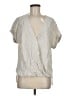 Ellison 100% Cotton Silver Short Sleeve Blouse Size M - photo 1