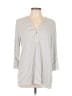 J.Jill Stripes Gray 3/4 Sleeve Blouse Size L (tall) - photo 1