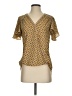 Max Studio 100% Polyester Yellow Short Sleeve Blouse Size S - photo 1