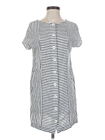 Madewell Stripe-Play Button-Back Tee Dress (view 1)