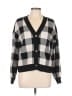 Marled Checkered-gingham Black Cardigan Size L - photo 1