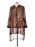 Highlights 100% Polyester Animal Print Brown 3/4 Sleeve Blouse Size 3X - photo 1
