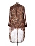 Highlights 100% Polyester Animal Print Brown 3/4 Sleeve Blouse Size 3X - photo 2