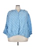 Rose + Olive Polka Dots Blue 3/4 Sleeve Button-Down Shirt Size 3X - photo 1