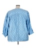 Rose + Olive Polka Dots Blue 3/4 Sleeve Button-Down Shirt Size 3X - photo 2