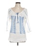 Highness White 3/4 Sleeve Blouse Size L - photo 1