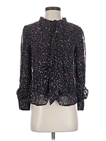 Aqua Long Sleeve Blouse (view 1)