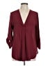 Lush 100% Polyester Burgundy 3/4 Sleeve Blouse Size L - photo 1