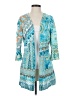 XCVI Teal Black Kimono Size 2 - photo 1