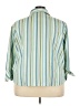 Attention Stripes Green 3/4 Sleeve Button-Down Shirt Size 3X - photo 2