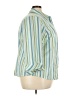 Attention Stripes Green 3/4 Sleeve Button-Down Shirt Size 3X - photo 4