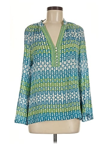 Trina Turk Long Sleeve Silk Top (view 1)