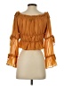 Missguided 100% Polyester Orange 3/4 Sleeve Blouse Size 2 - photo 2