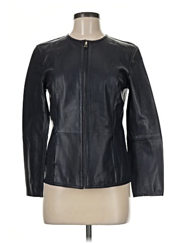 Blue Les Copains Leather Jacket (view 1)