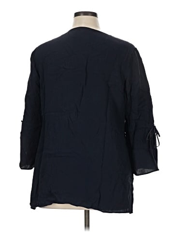 Lafayette 148 New York 3/4 Sleeve Silk Top (view 2)
