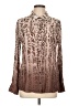 Johnston & Murphy 100% Polyester Animal Print Brown Long Sleeve Blouse Size L - photo 1