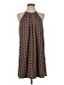 Lush 100% Polyester Print Brown Casual Dress Size S - photo 1