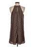 Lush 100% Polyester Print Brown Casual Dress Size S - photo 2