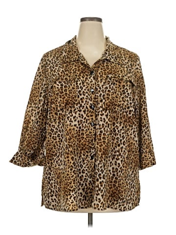 Sara Michelle 3/4 Sleeve Button-Down Shirt (view 1)