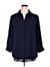 Foxcroft 100% Polyester Solid Blue 3/4 Sleeve Blouse Size 14 - photo 1