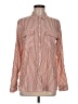Express Stripes Orange Long Sleeve Blouse Size M - photo 1