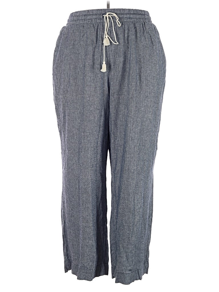 Pre-owned Lane Bryant Linen Pants In Blue