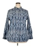Appleseeds 100% Cotton Paisley Blue Long Sleeve Button-Down Shirt Size 2X - photo 1