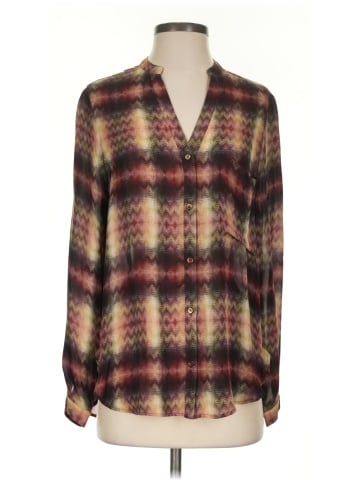 Haute Hippie Long Sleeve Silk Top (view 1)