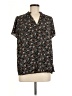 Fun2Fun Floral Black Short Sleeve Blouse Size M - photo 1