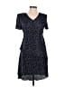 Connected Apparel 100% Polyester Polka Dots Blue Casual Dress Size 4 - photo 1