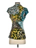 Cache Animal Print Teal Short Sleeve Blouse Size S - photo 2