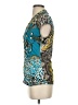 Cache Animal Print Teal Short Sleeve Blouse Size S - photo 5