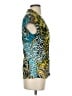 Cache Animal Print Teal Short Sleeve Blouse Size S - photo 4