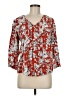 Fun2Fun 100% Rayon Red 3/4 Sleeve Blouse Size M - photo 1