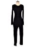 Enza Costa 100% Cotton Solid Black Jumpsuit Size L - photo 1