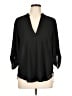 Lush 100% Polyester Black 3/4 Sleeve Blouse Size L - photo 1