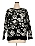 Coldwater Creek 100% Cotton Floral Black Pullover Sweater Size 1X - photo 1
