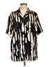 Topshop Animal Print Black Short Sleeve Blouse Size 10 - photo 1