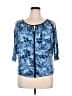 Jennifer Lopez 100% Rayon Blue 3/4 Sleeve Blouse Size XL - photo 1