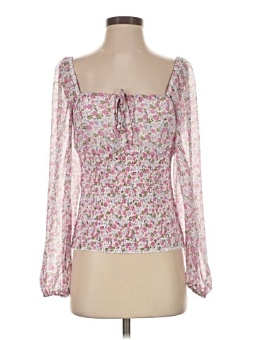 Aqua Long Sleeve Blouse (view 1)