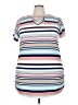 Bobbie Brooks Stripes Blue Short Sleeve T-Shirt Size 3X - photo 1