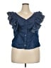 Ashley Stewart Blue Short Sleeve Blouse Size 18 Plus - photo 1