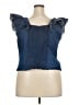 Ashley Stewart Blue Short Sleeve Blouse Size 18 Plus - photo 2