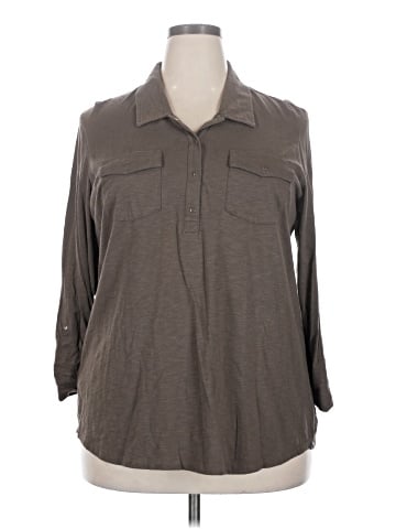 Eddie Bauer 3/4 Sleeve Button-Down Shirt (view 1)