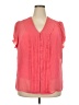 East5th 100% Polyester Pink Short Sleeve Blouse Size 3X - photo 1