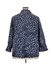 Foxcroft 100% Cotton Polka Dots Blue 3/4 Sleeve Button-Down Shirt Size 18 - photo 2