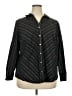 Foxcroft Stripes Black Long Sleeve Button-Down Shirt Size 18 - photo 1