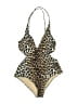 H&M Animal Print Gold One Piece Swimsuit Size 6 - photo 1