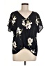 West Kei 100% Polyester Black Short Sleeve Blouse Size M - photo 1