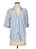 J.Crew 100% Cotton Stripes Blue 3/4 Sleeve Button-Down Shirt Size S (tall) - photo 1